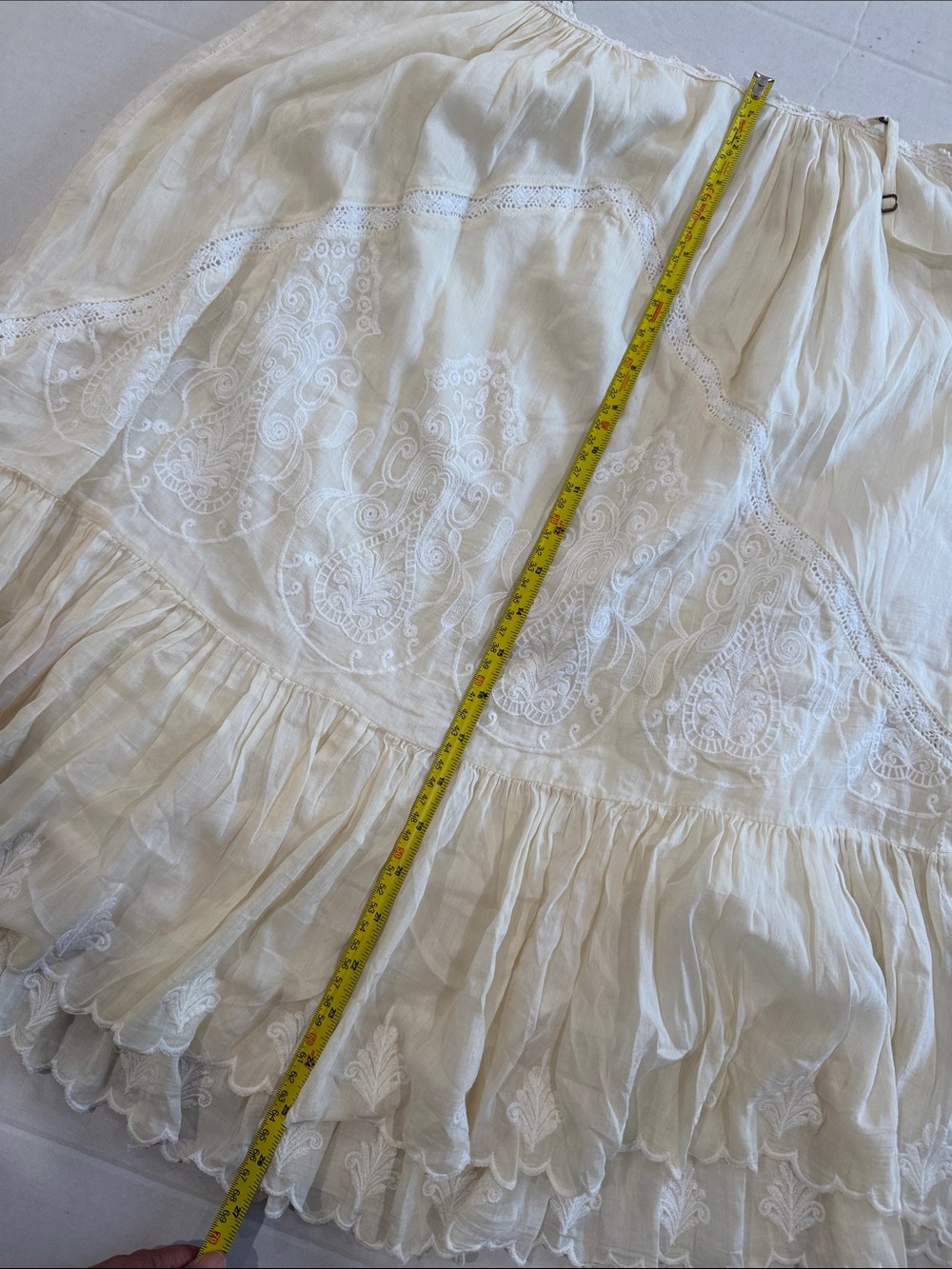 Raspodia Cream Lace-Trim Slip Dress - Picture 9 of 11